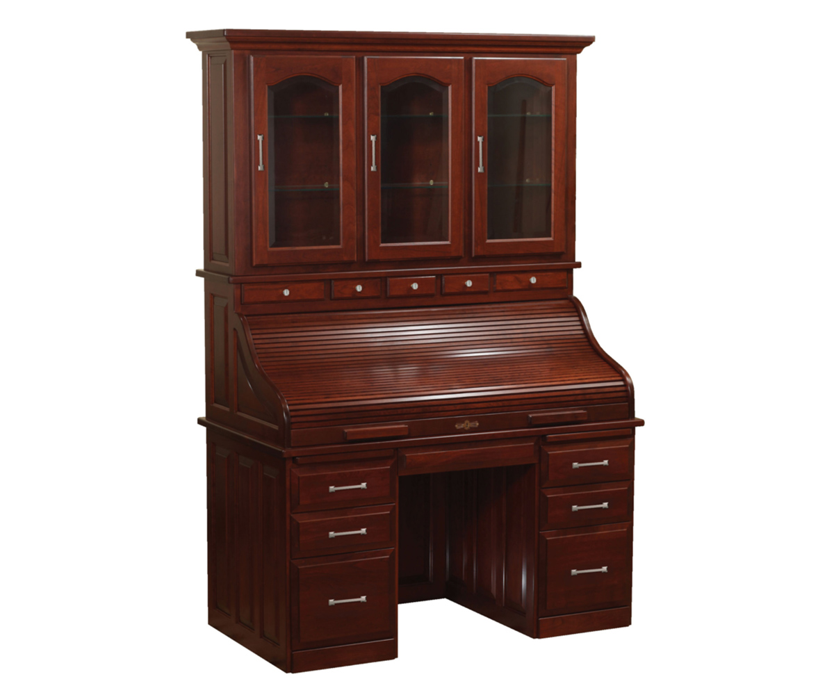 Traditional 56" Roll Top Desk with Drawers on Top and Optional Traditional Hutch (sold separately) 