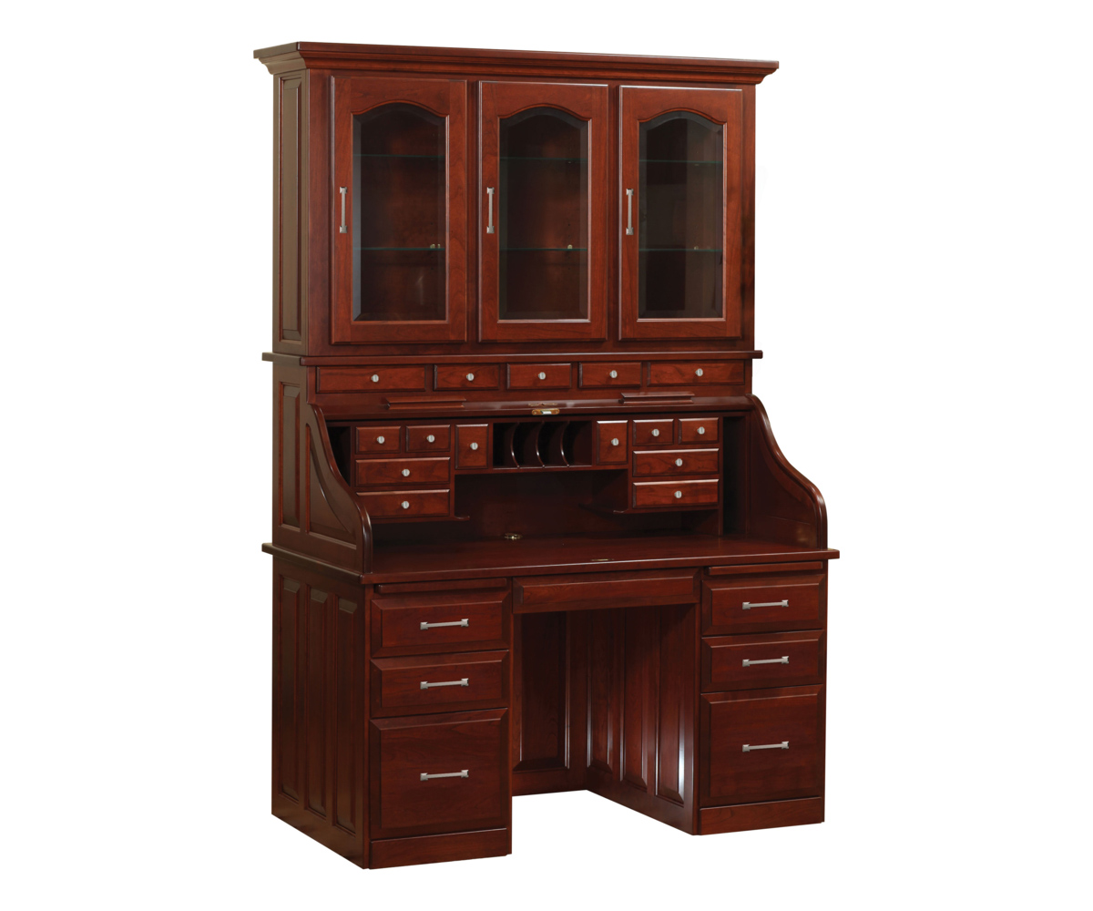 Traditional 56" Roll Top Desk with Drawers on Top and Optional Traditional Hutch (sold separately) 