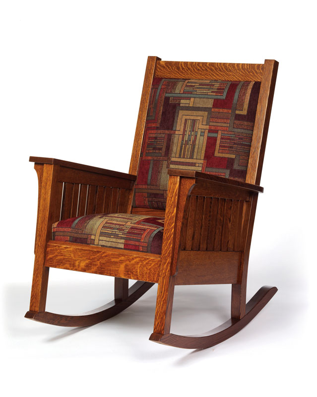 Mission Arts And Craft Rocker Ohio Hardwood Upholstered Furniture