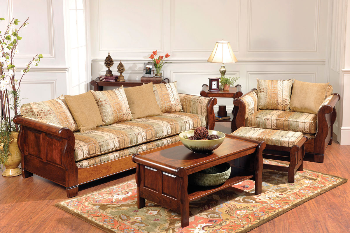Sleigh Sofa Ohio Hardwood Upholstered Furniture