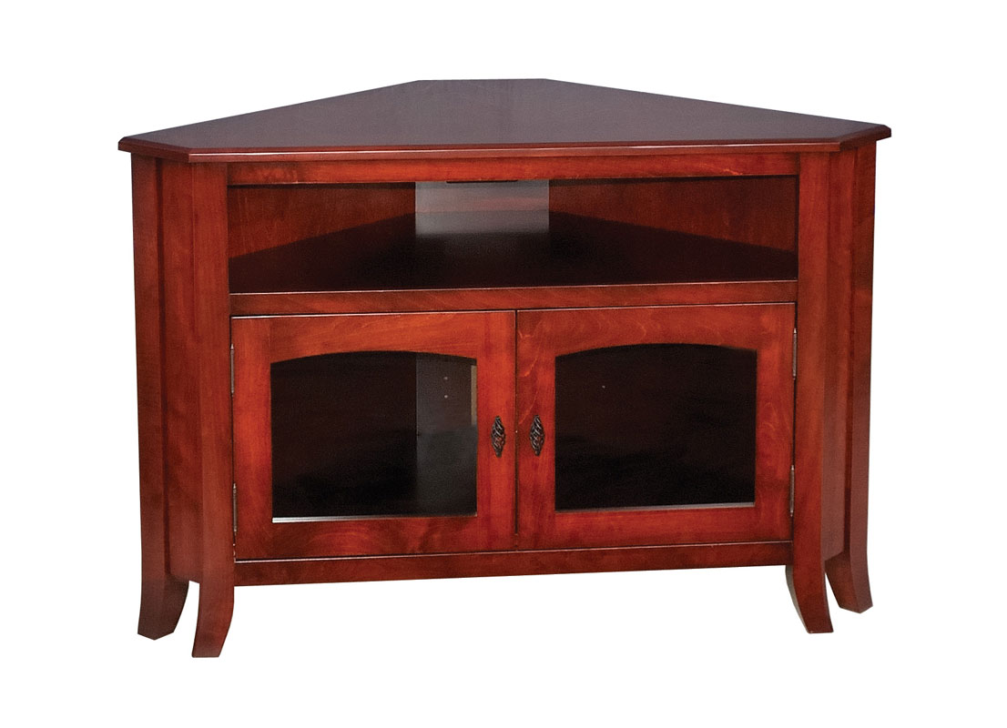 Red corner top tv stand