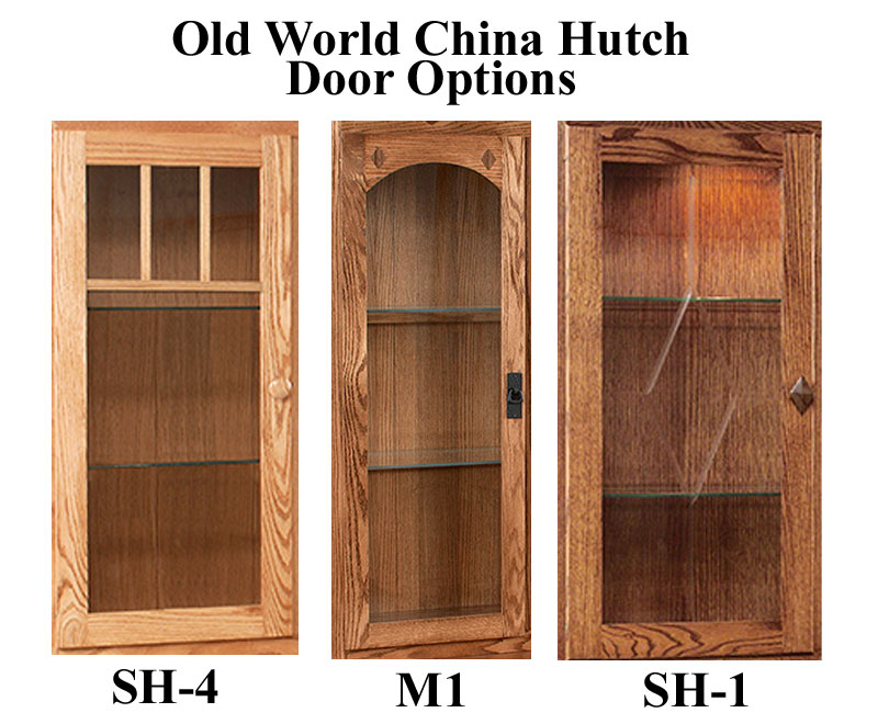 Old World China Hutch Door Options