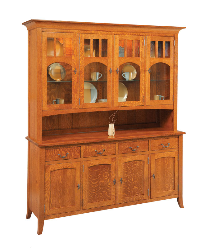 Old World Four Door China Hutch