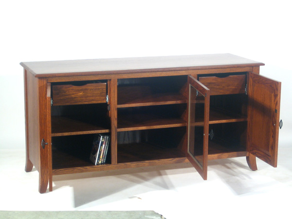 Old World #62 Straight Wall TV Stand Inside View