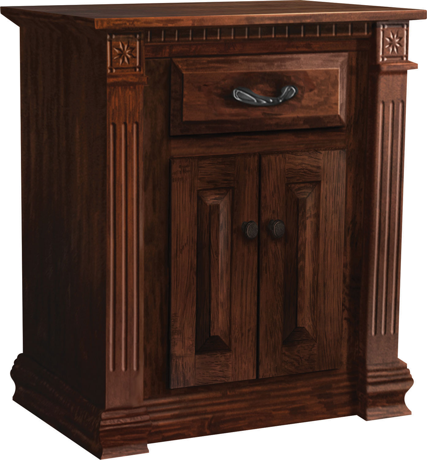 Traditional 2 Door with 1 Drawer Nightstand