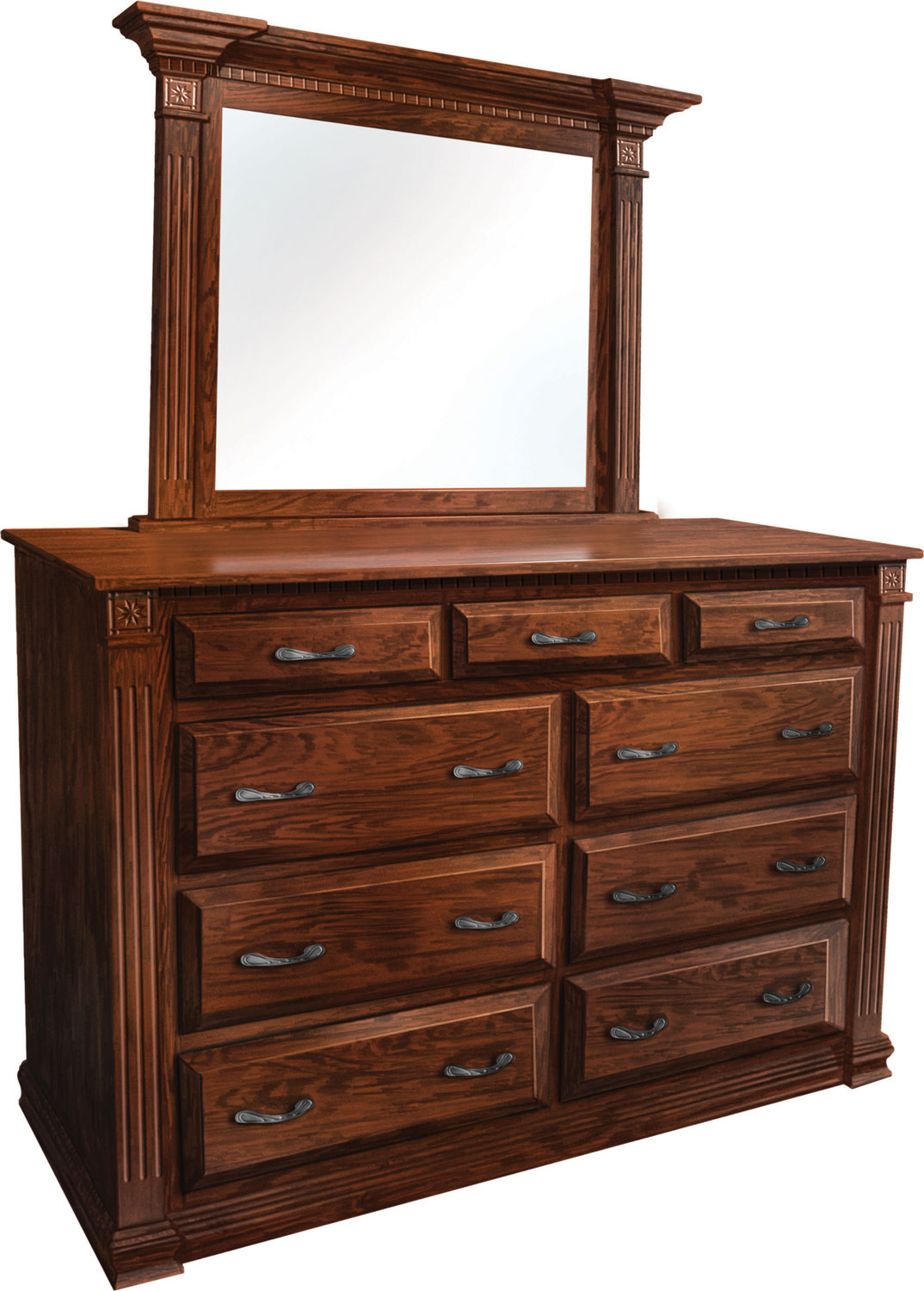 Traditional High Dresser with Mirror
