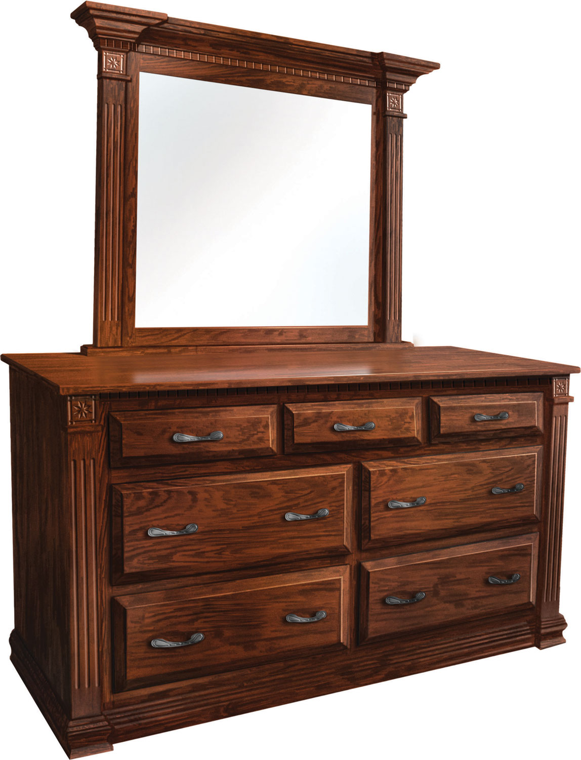 Traditional Low Dresser with Mirror