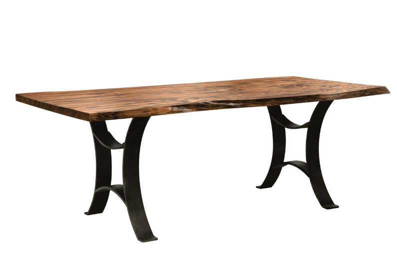 Astoria Trestle Table with Live Edge Top