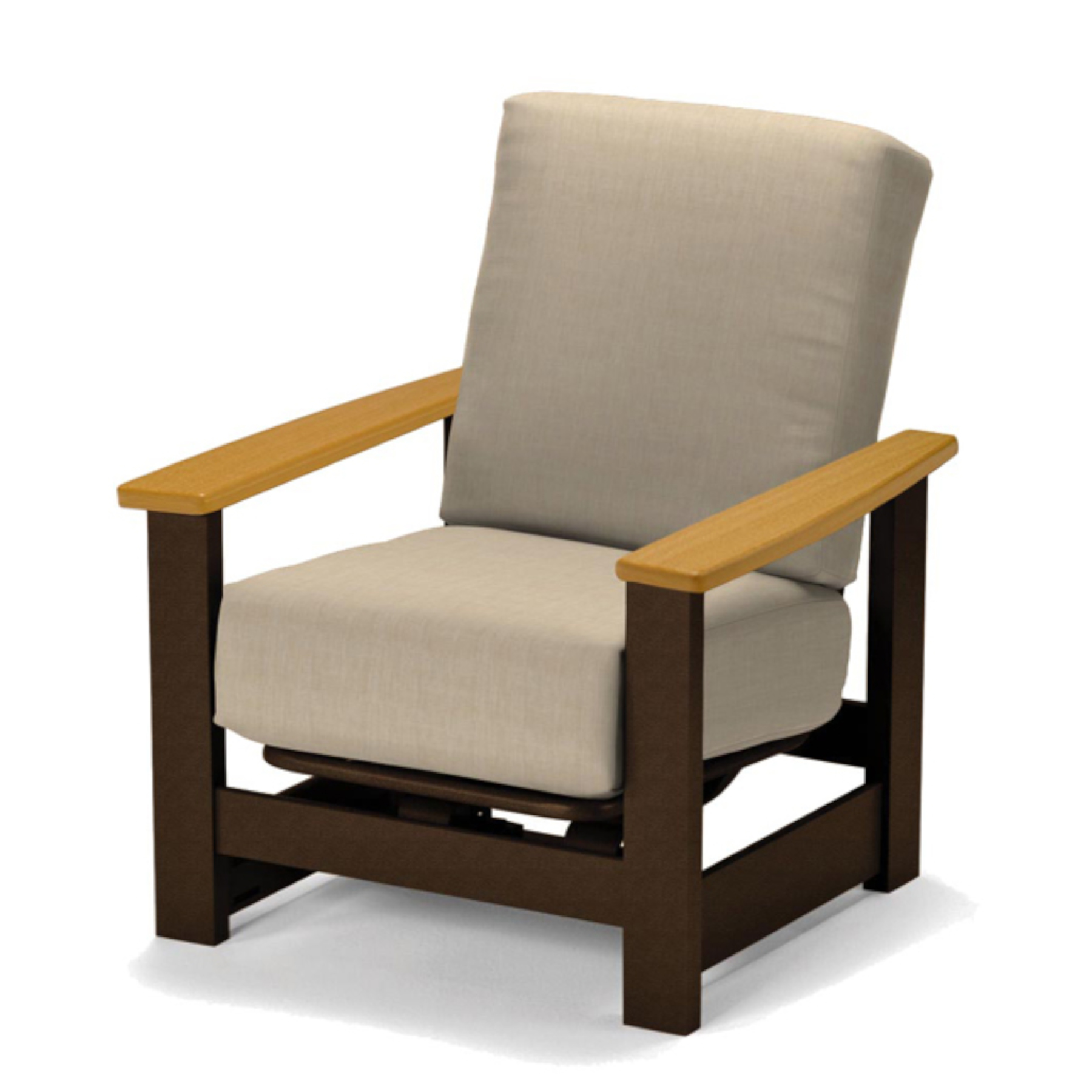 Leeward Cushion Swivel Hidden Rocker w/Rustic Arms