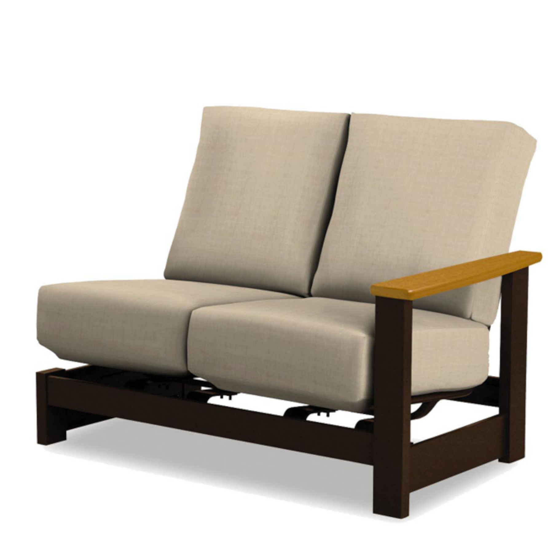 Leeward Cushion Left Arm Two-Seat Hidden Motion Section w/Rustic Arms