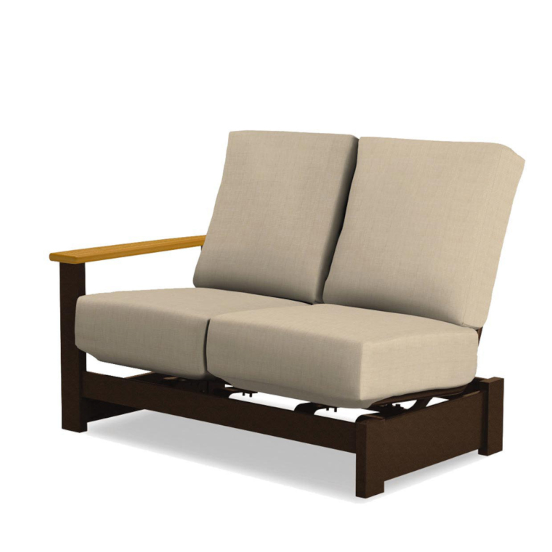 Leeward Cushion Right Arm Two-Seat Hidden Motion Section w/ Rustic Arms