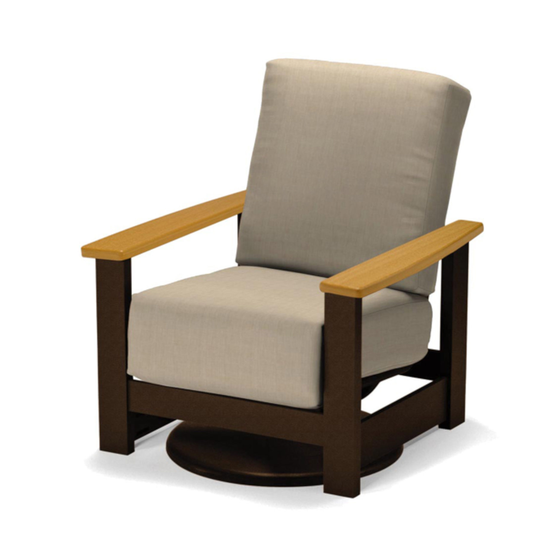 Leeward Cushion Hidden Motion Arm Chair w/Rustic Arms