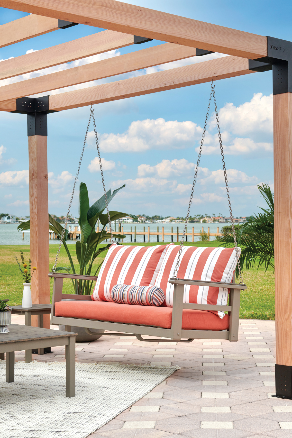 Porch Swing with Seat Cushion by Telescope Casual