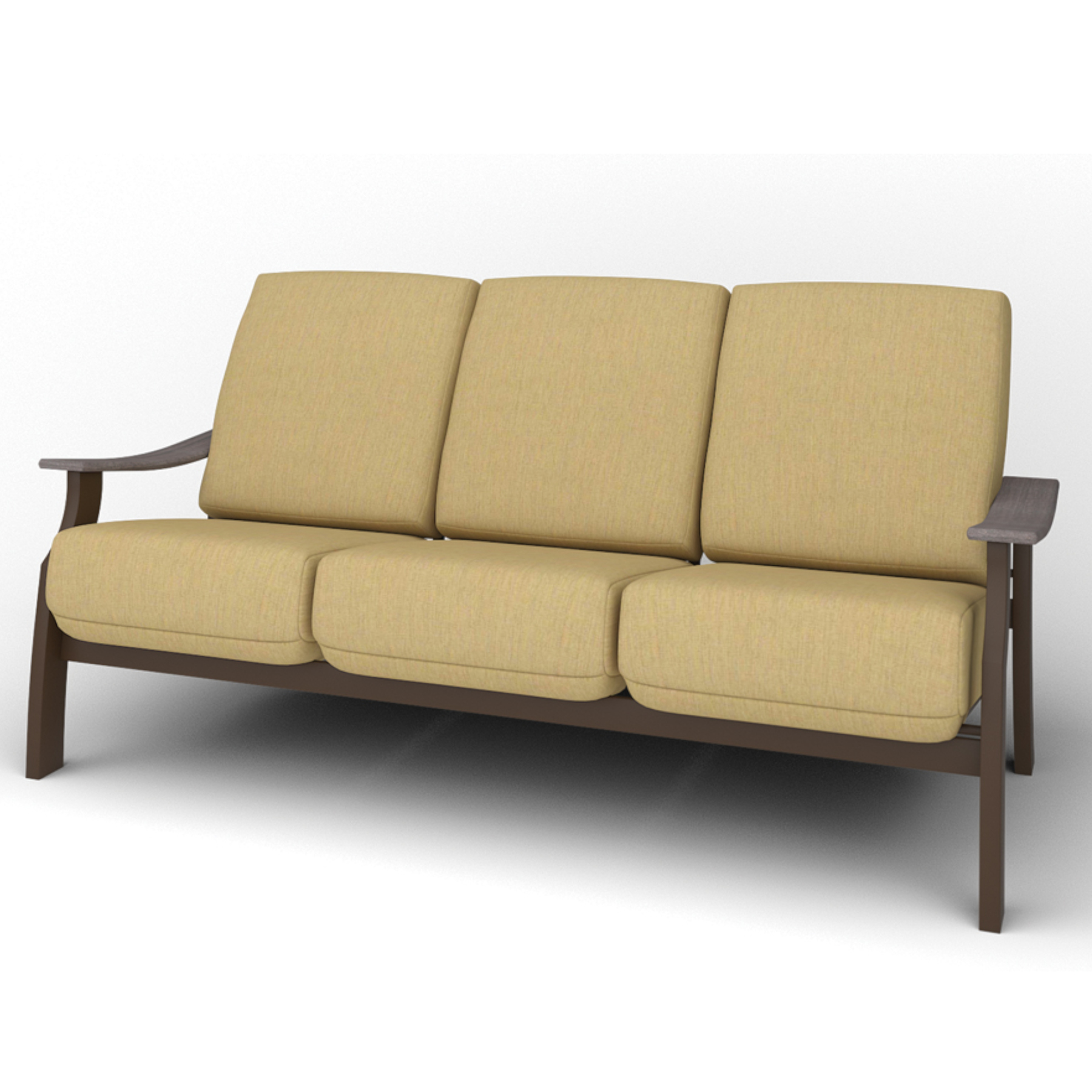 St. Catherine Three-Seat Sofa with Rustic Arms