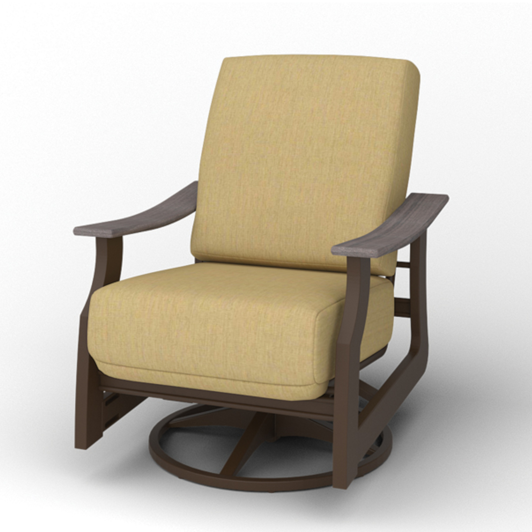 St. Catherine Swivel Rocker with Rustic Arms