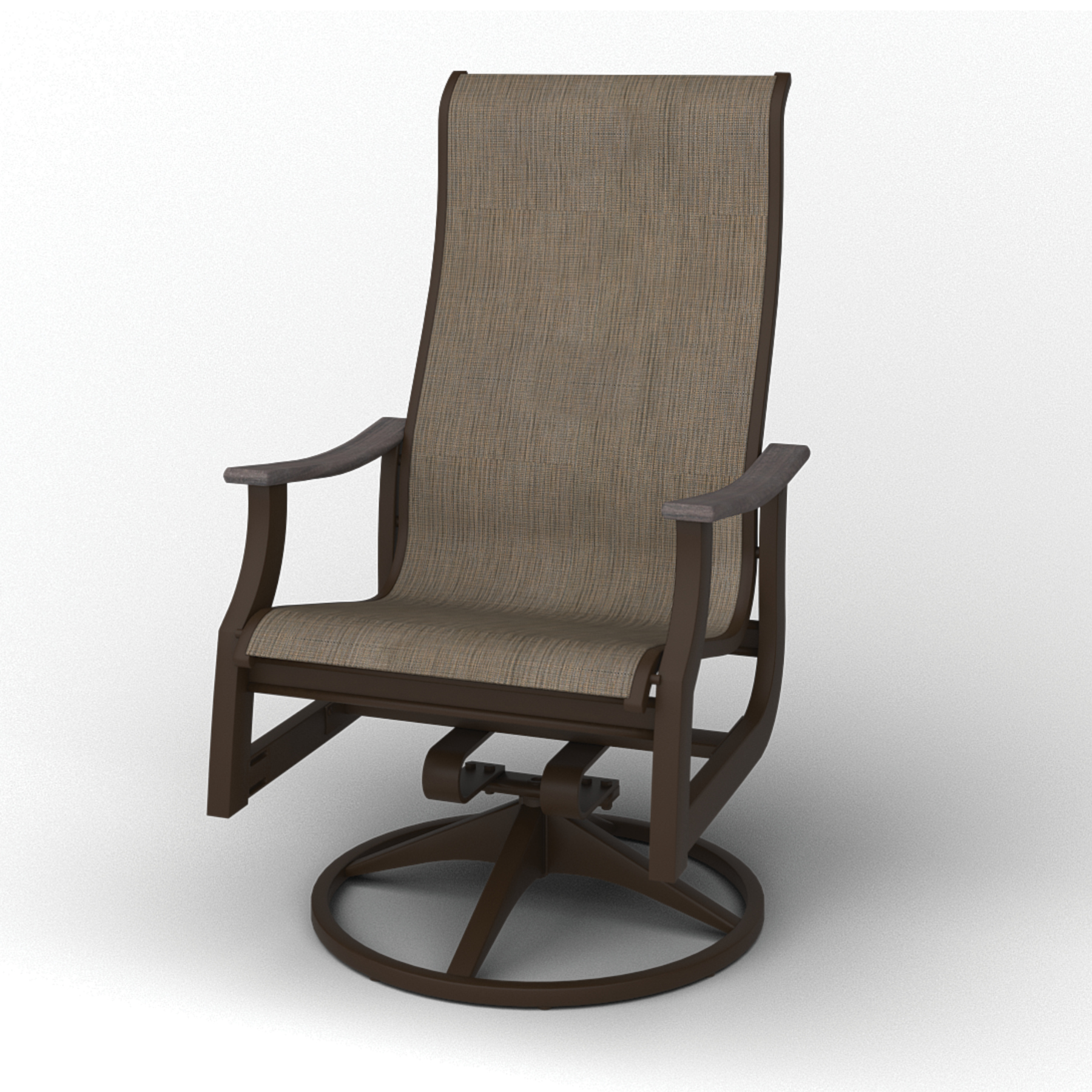 St. Catherine MGP Sling Supreme Swivel Rocker with Rustic Arms