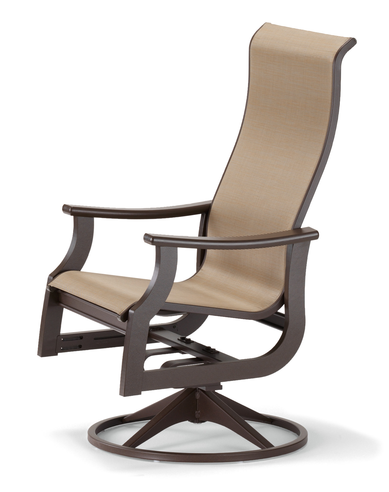 St. Catherine MGP Sling Supreme Swivel Rocker with Rustic Arms