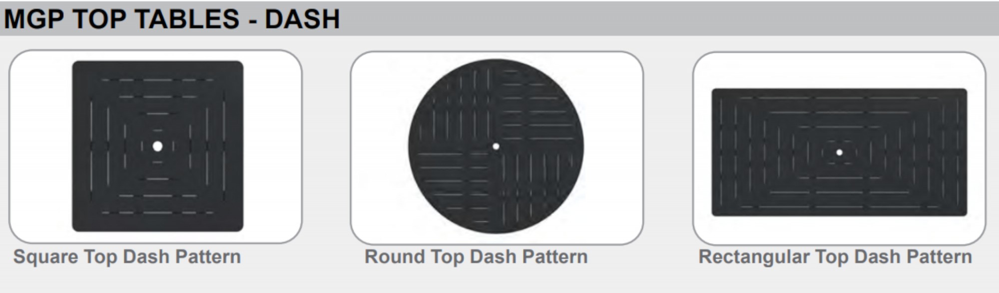  Standard Dash Patterson for MGP Dash Top Tables