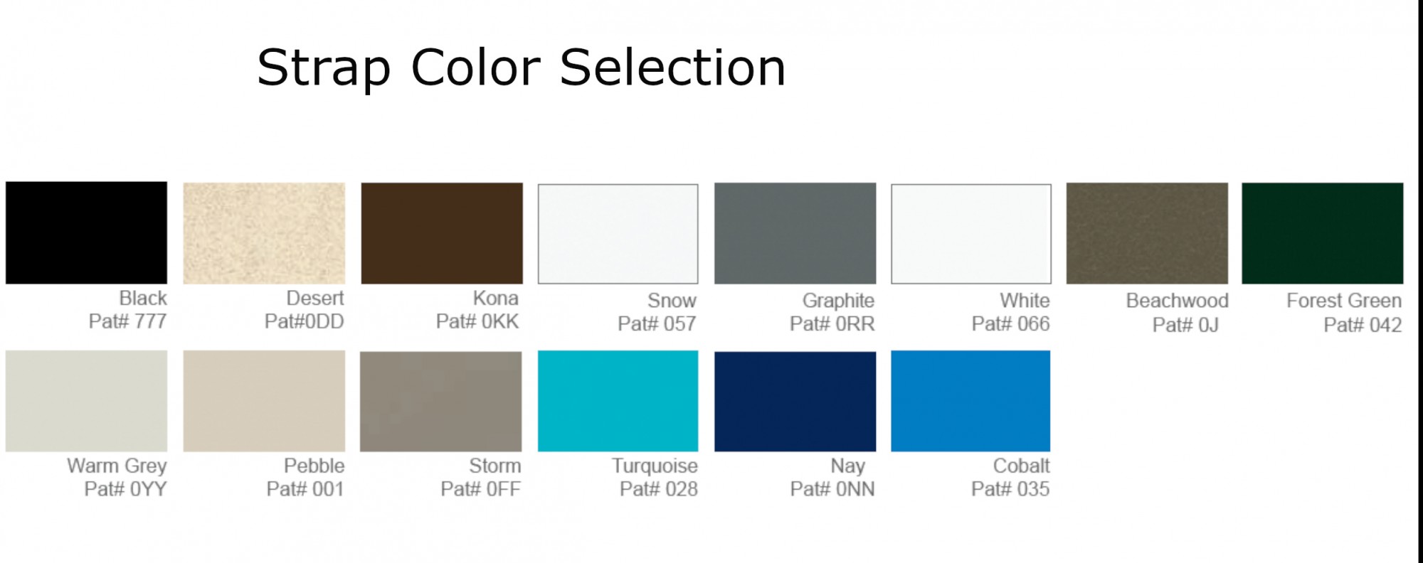 Reliance Contract Strap Color Options