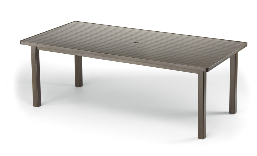 Telescope Casual 42 Inch X 84 Rectangular Aluminum Slat Table Telescope Casual 42 X 84 Rectangular Aluminum Slat Table Top With Hole Dining Height