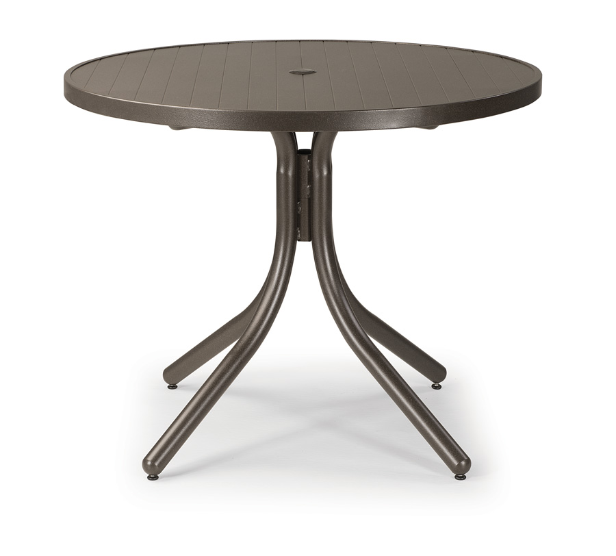 Telescope Casual 36 inch Round Aluminum Slat Table Top with Hole Dining Height   (base and table top sold separately)