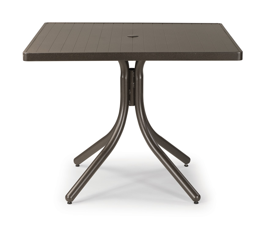 Telescope Casual 36 inch Square Aluminum Slat Table Top with Hole Dining Height   (base and table top sold separately)