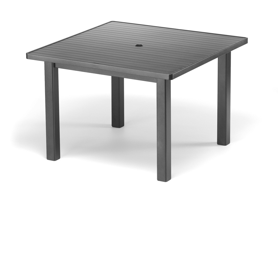 Telescope Casual 42 inch Square Aluminum Slat Table Top with Hole Dining Height   (base and table top sold separately)