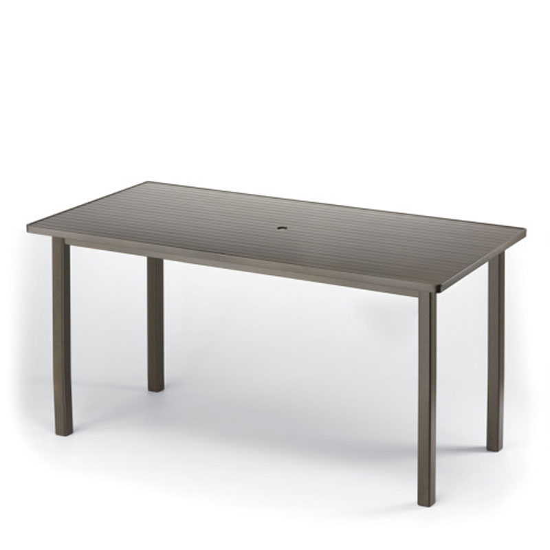 Telescope Casual 42 Inch X 84 Inch Rectangular Aluminum Slat Table Top With Hole Ohio Hardwood Furniture