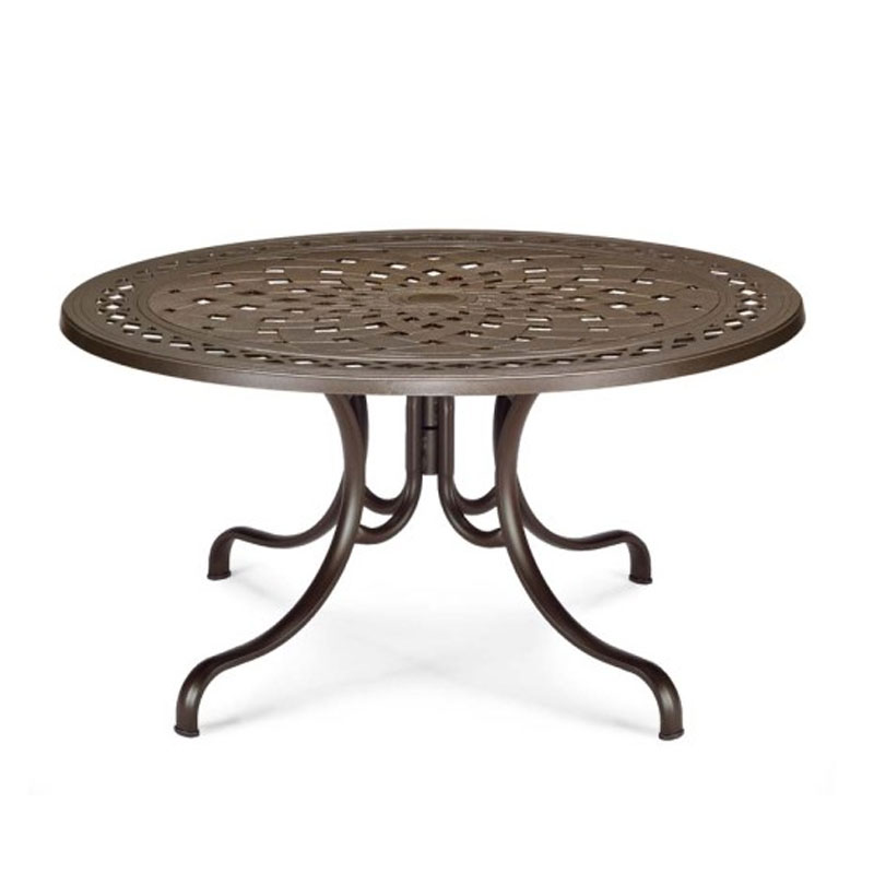 Telescope Casual 56 Inch Round Cast Top Table With Hole Ohio Telescope Casual 56 Round Cast Top Table With Hole And Dining Height Deluxe Legs