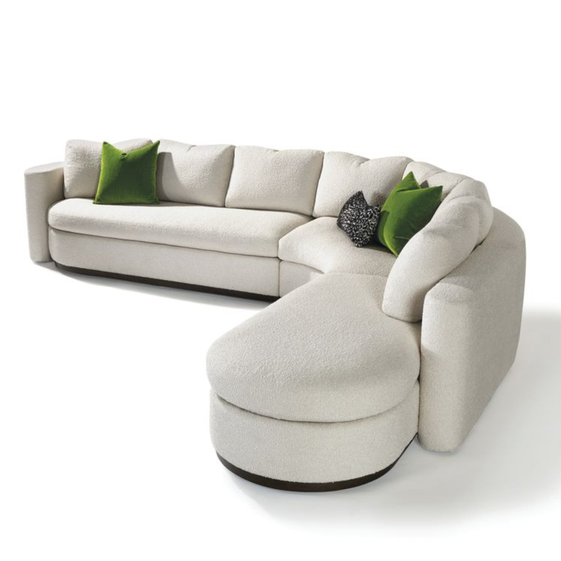1526 Playing Hooky Sectional. Pieces Shown: LAF Sofa, Curved Corner, and Right Bumper Chaise