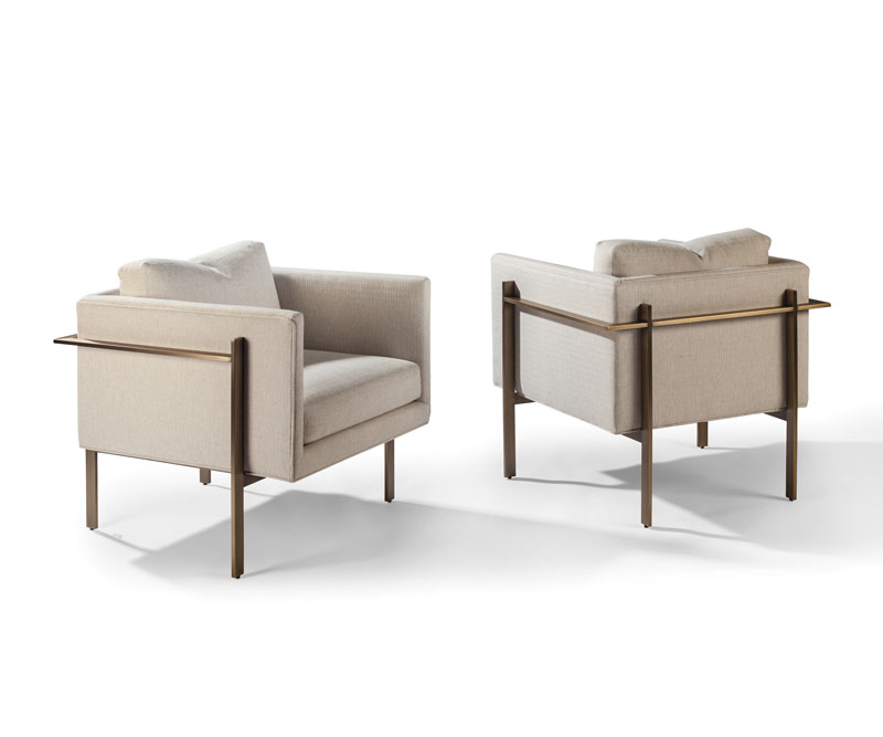 1314-103 Drop In Chairs with Bronze Base by Thayer Coggin