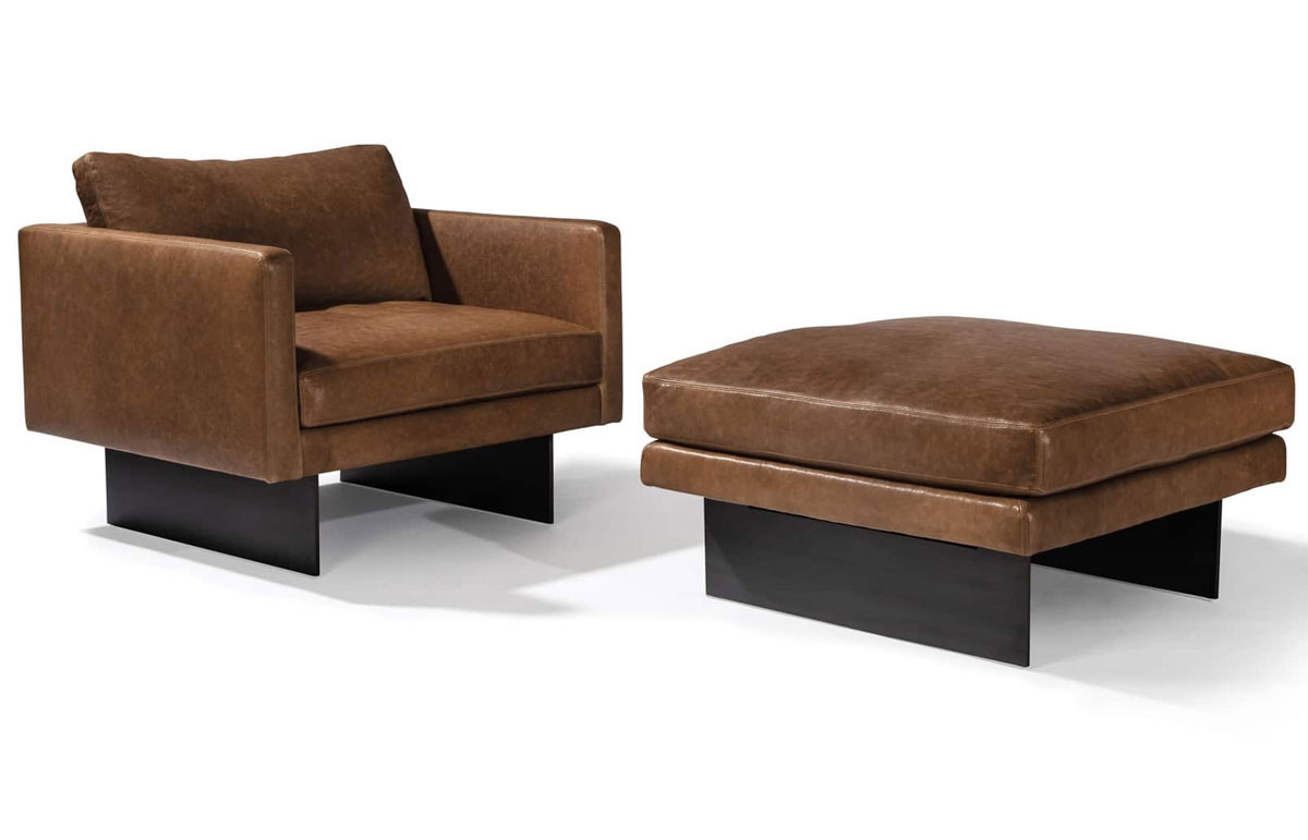 1439-103 Blade Lounge Chair & Blade Ottoman by Thayer Coggin