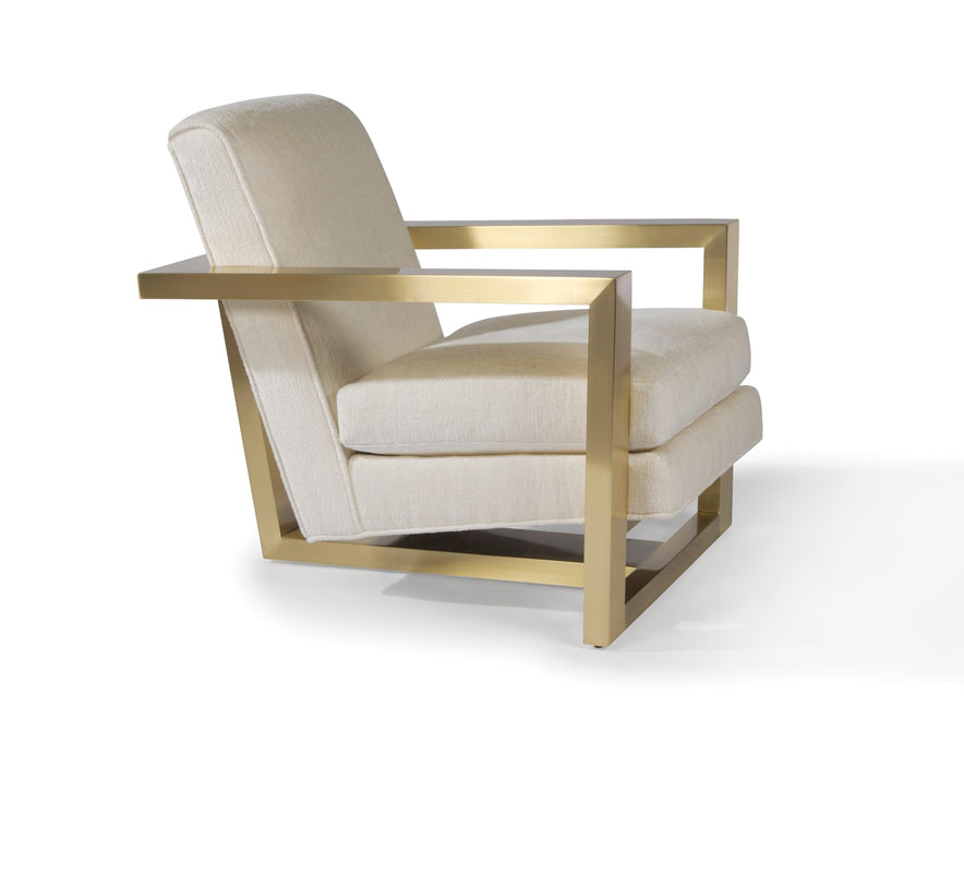 Thayer Coggin 1257-103-SB Cool Roger Lounge Chair in Satin Brass