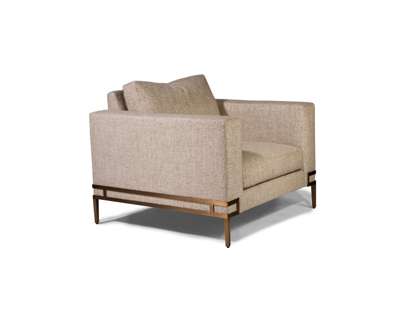 1339-103 Manolo Lounge Chair with Brushed Bronze Legs