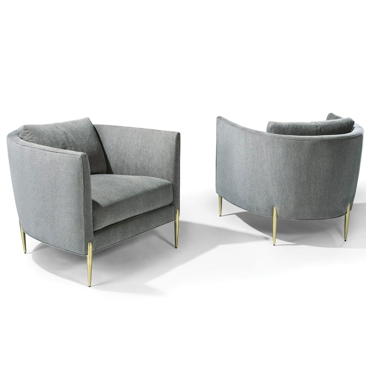 1365-103 Decked Out Lounge Chair with Satin Brass Legs by Thayer Coggin