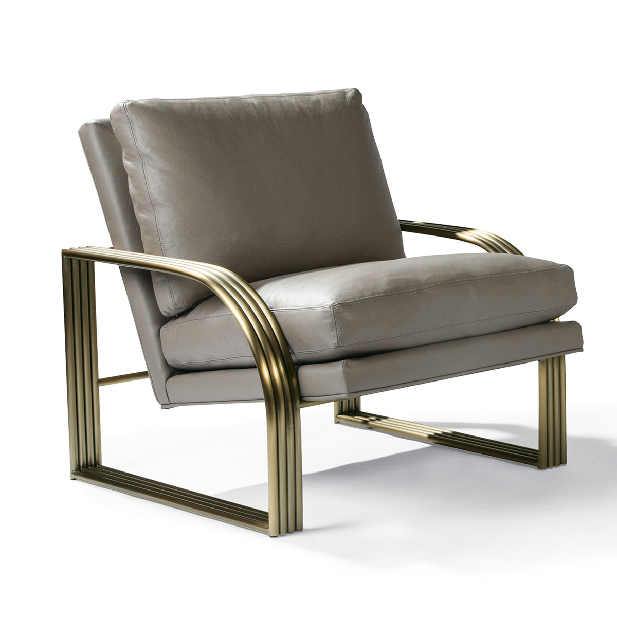 1368-103 Reynolds Lounge Chair in Brushed Bronze by Thayer Coggin