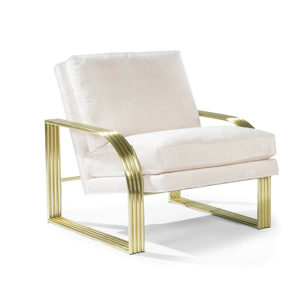 1368-103 Reynolds Lounge Chair in Satin Brass by Thayer Coggin