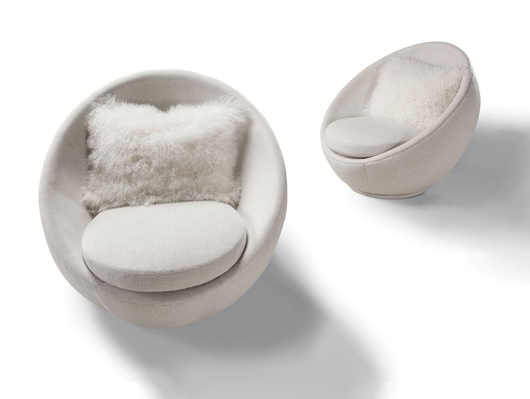 Thayer Coggin 1304-113 The Good Egg Swivel Chair by Milo Baughman