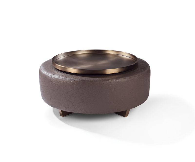 1317-000 Toasted Clip Table Ottoman & Tray by Thayer Coggin