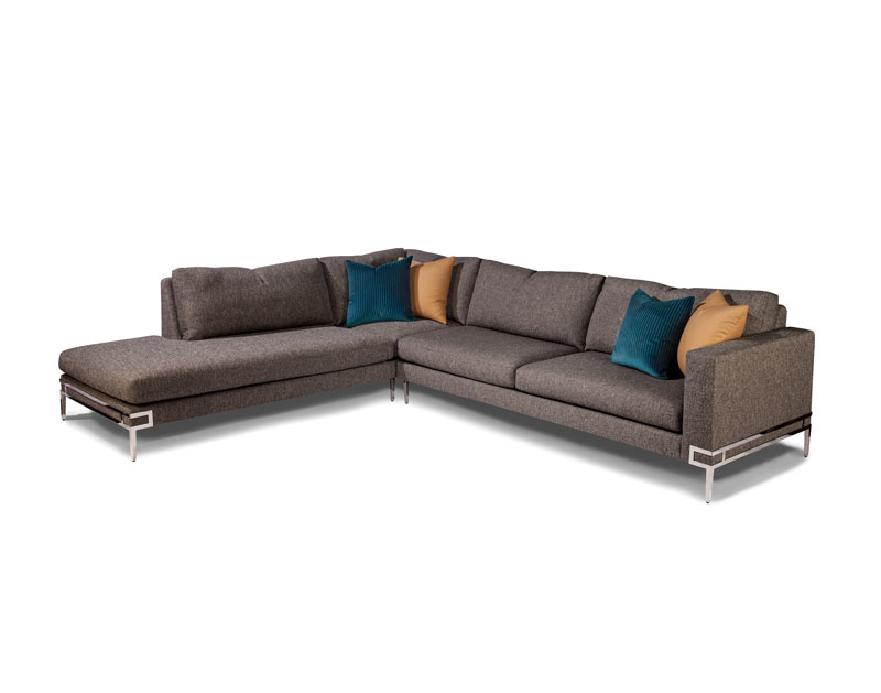 1339 Manolo Series Sectional with Polished Stainless Steel Legs by Thayer Coggin