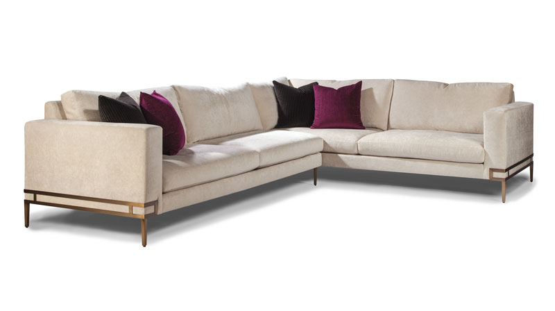 1339 Manolo Series Sectional with Brushed Bronze Legs by Thayer Coggin