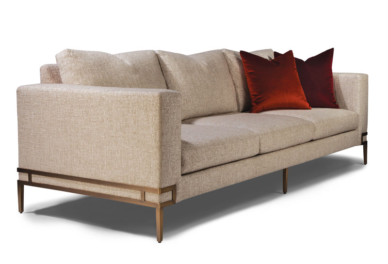 1339-303 Manolo Sofa with Brushed Bronze Legs