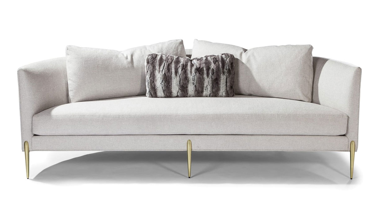 1365-303 Decked Out Sofa in Satin Brass by Thayer Coggin