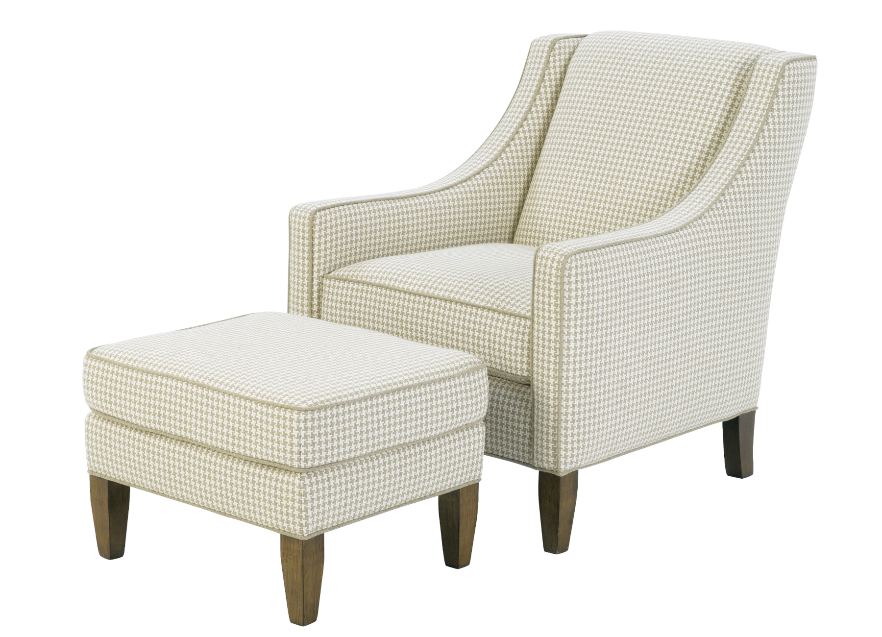 Harris 1717 Chair & 1717-24 Ottoman by Wesley Hall in Fabric