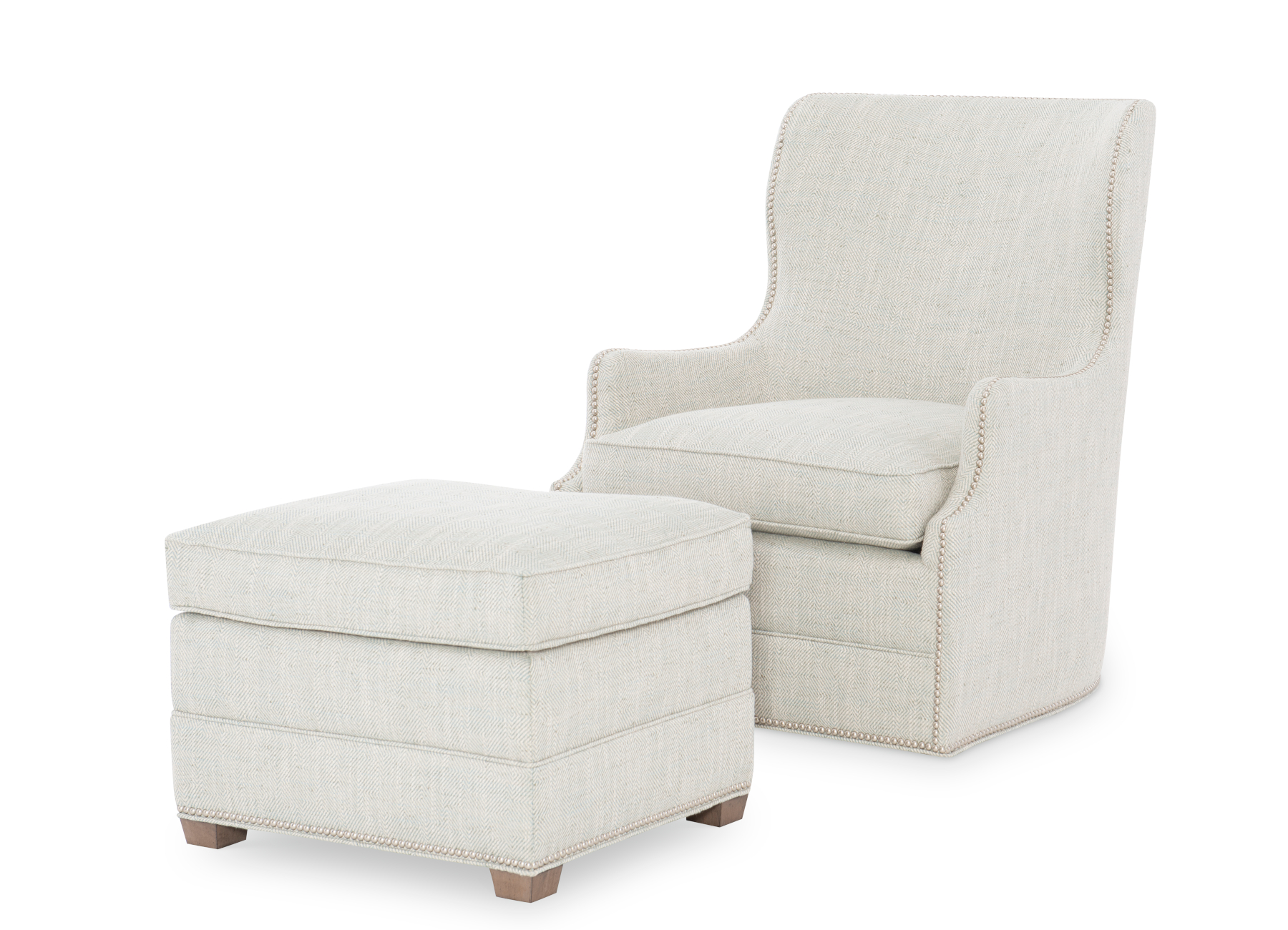 Boyd 497 Fabric Swivel Glider & 497-25 Ottoman by Wesley Hall (sold separately)