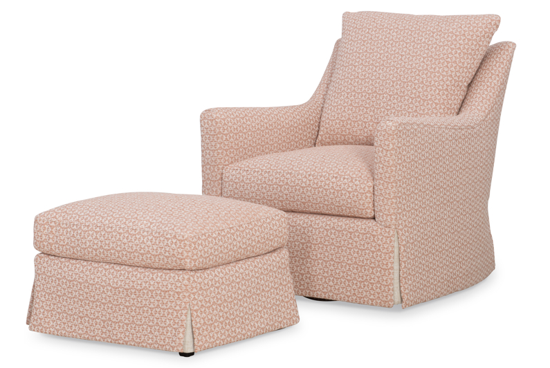 Guilford Swivel Glider & Ottoman by Wesley Hall