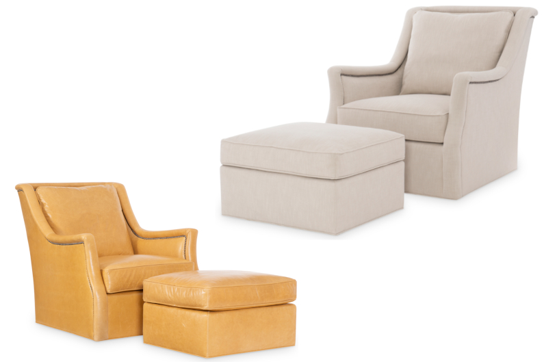 Perlis Swivel Chair & Ottoman by Wesley Hall