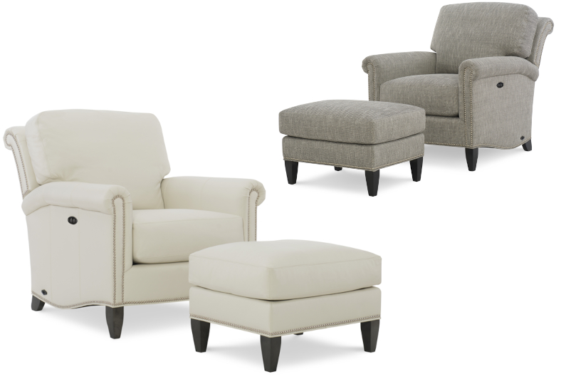 Gentry Tilt Back Chair & Ottoman by Wesley Hall