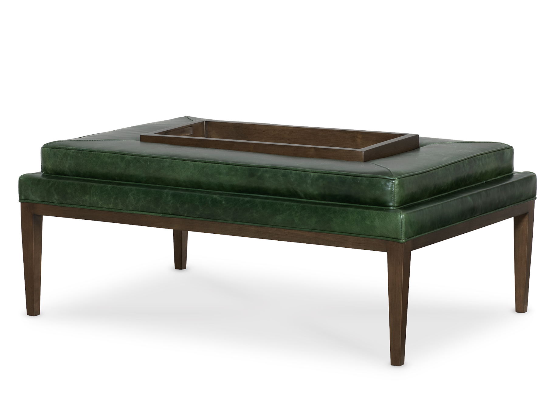 Baylor L168 Leather Ottoman by Wesley Hall