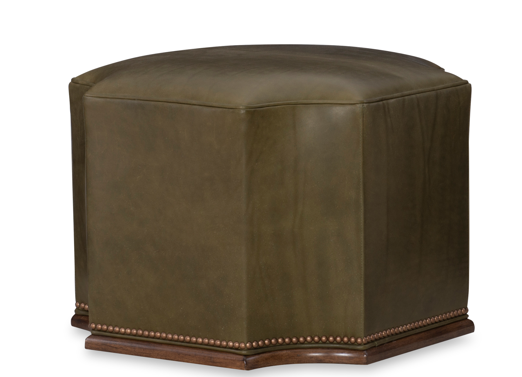 Furrow L158C Ottoman by Wesley Hall in Leather